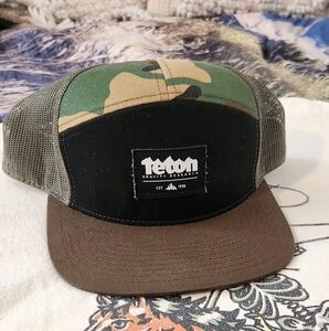 Teton Gravity Research 3 Panel TGR Patch Snapback Camo/Green/Black